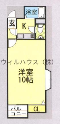 メビウス堺レジデンス(1K/2階)の間取り写真