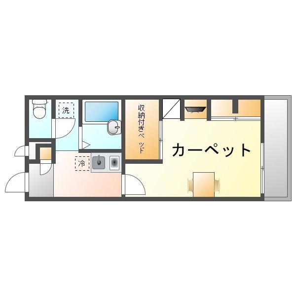 レオパレスゴヤ(1K/3階)の間取り写真
