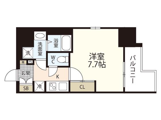 プレディアコート十日市(1K/3階)の間取り写真