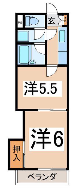 セリエB棟(2K/3階)の間取り写真