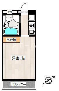 トップ行 第五(ワンルーム/2階)の間取り写真