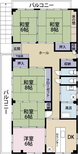 東宝ビル(5DK/2階)の間取り写真