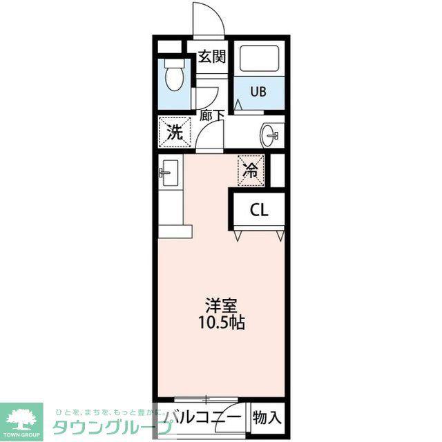 ハイツミスギ(ワンルーム/2階)の間取り写真