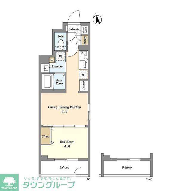 ルネサンスコート奥沢(1LDK/2階)の間取り写真