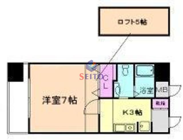 W.O.B FUKUSHIMA(1K/8階)の間取り写真