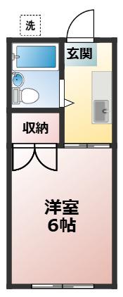 ビーシーム(1K/1階)の間取り写真