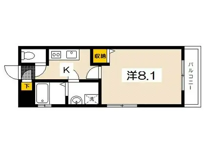 PLEIN SOLEIL 1(1K/1階)の間取り写真