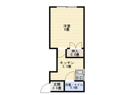 佐賀市鬼丸(1K/3階)の間取り写真