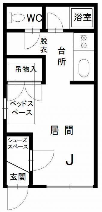 リッチハウスNO.3(ワンルーム/2階)の間取り写真