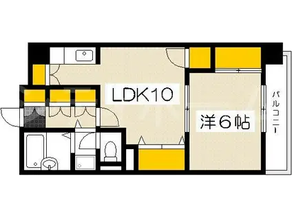 オルゴグラード広島(1LDK/2階)の間取り写真