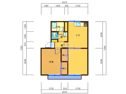 シティハイツ・ミゼリア(2DK/1階)の間取り写真