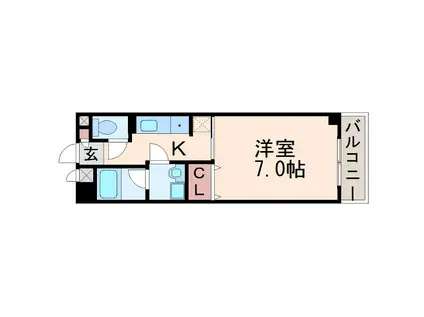 エルシ誠宏3番館(1K/4階)の間取り写真