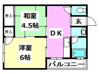 大原マンション(2DK/3階)の間取り写真