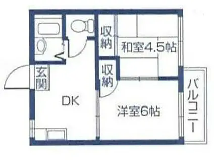 エーケーハイツC(2DK/2階)の間取り写真