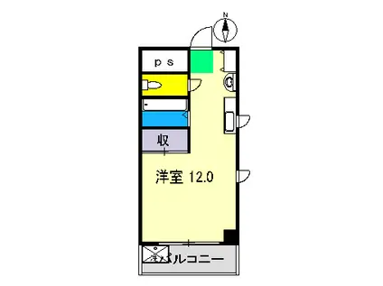 アイビーコーポ津野(ワンルーム/2階)の間取り写真
