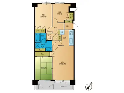 パークノヴァ春日中央(3LDK/4階)の間取り写真