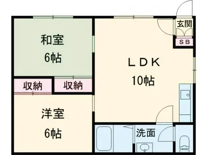 櫻井アパート(2LDK/1階)の間取り写真