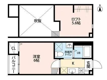 EXCELLENCE エクセレンス(1K/2階)の間取り写真