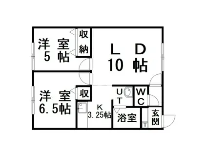 エーコー大楽毛A(2LDK/1階)の間取り写真
