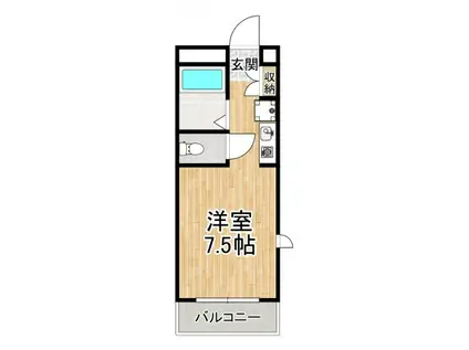 スプリングコートFJK(1K/3階)の間取り写真