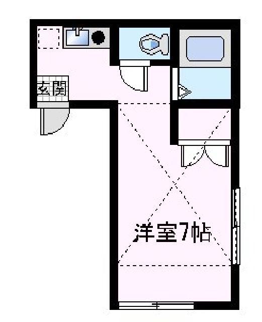 ブルーシーツクイ(ワンルーム/2階)の間取り写真