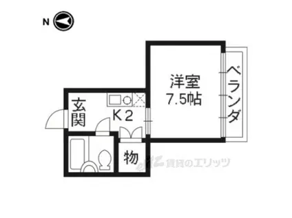 シェモア神宮道(1K/2階)の間取り写真