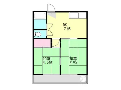 ニュー雑色マンション(2DK/4階)の間取り写真