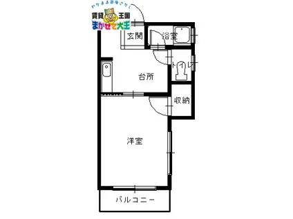 グレイス三芳(1K/1階)の間取り写真