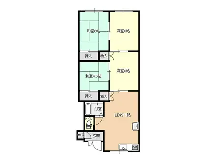 メロウB(4LDK/2階)の間取り写真