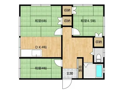 紀の國屋コーポB(3K/2階)の間取り写真