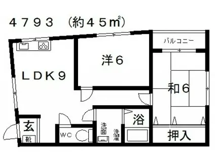 石川ハイツ(2LDK/3階)の間取り写真