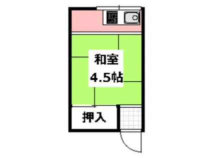 暁荘(ワンルーム/2階)の間取り写真