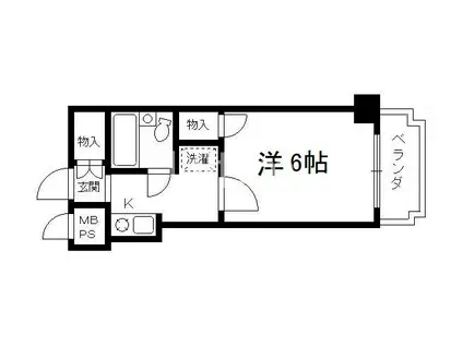 ホーユウコンフォルト京都伏見(1K/3階)の間取り写真
