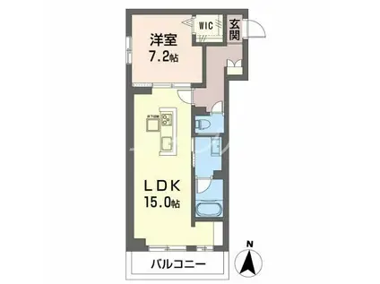 シャノワール(1LDK/3階)の間取り写真