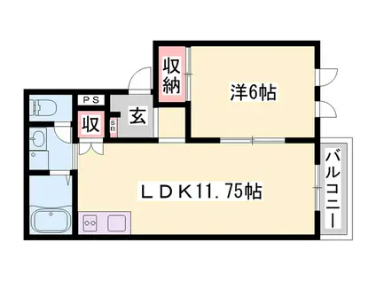 ローレルハイツI(1LDK/2階)の間取り写真