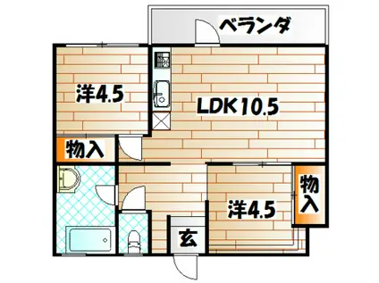 E-LUX1(2LDK/7階)の間取り写真