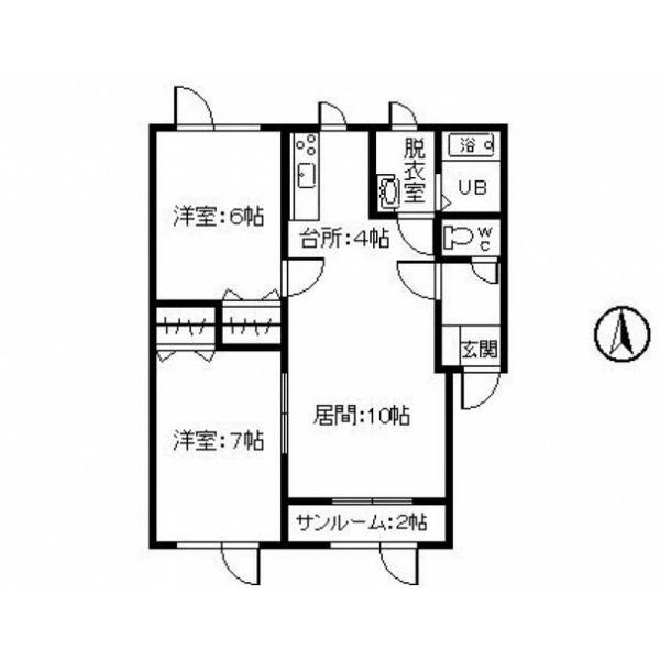 サクセス161(2LDK/1階)の間取り写真