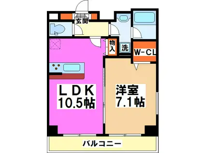 スパシエソリデ中野南台(1LDK/8階)の間取り写真