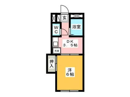 プラネット南橋本(1K/5階)の間取り写真