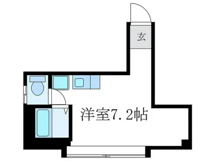 ルアナ京都下鴨(ワンルーム/2階)の間取り写真