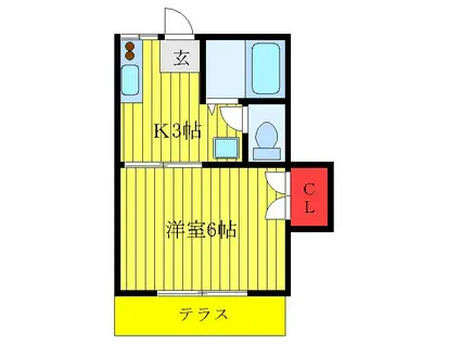 コーポ静和(1K/1階)の間取り写真