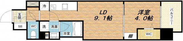 アーバネックス梅田中崎町(1LDK/8階)の間取り写真