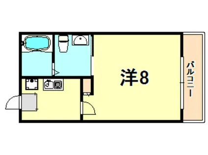 ベルエアー塚本(1K/2階)の間取り写真