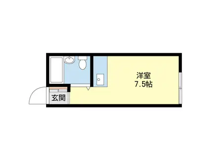ハイツリラ(ワンルーム/2階)の間取り写真