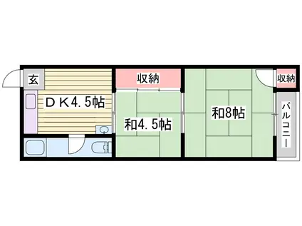 ゆめさきコーポ(2K/3階)の間取り写真