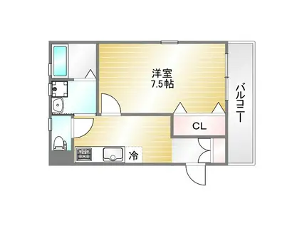 ラ・ルーチェ須磨本町(1K/2階)の間取り写真