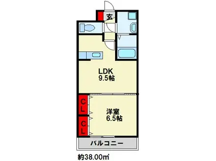 コスモス浅川学園台(1LDK/8階)の間取り写真