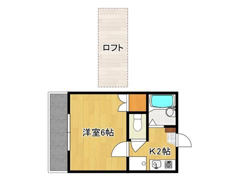 パレス国母(1DK/1階)の間取り写真