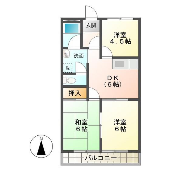 エクセル東山(3DK/2階)の間取り写真