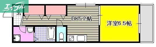 COCO新屋敷(1DK/1階)の間取り写真